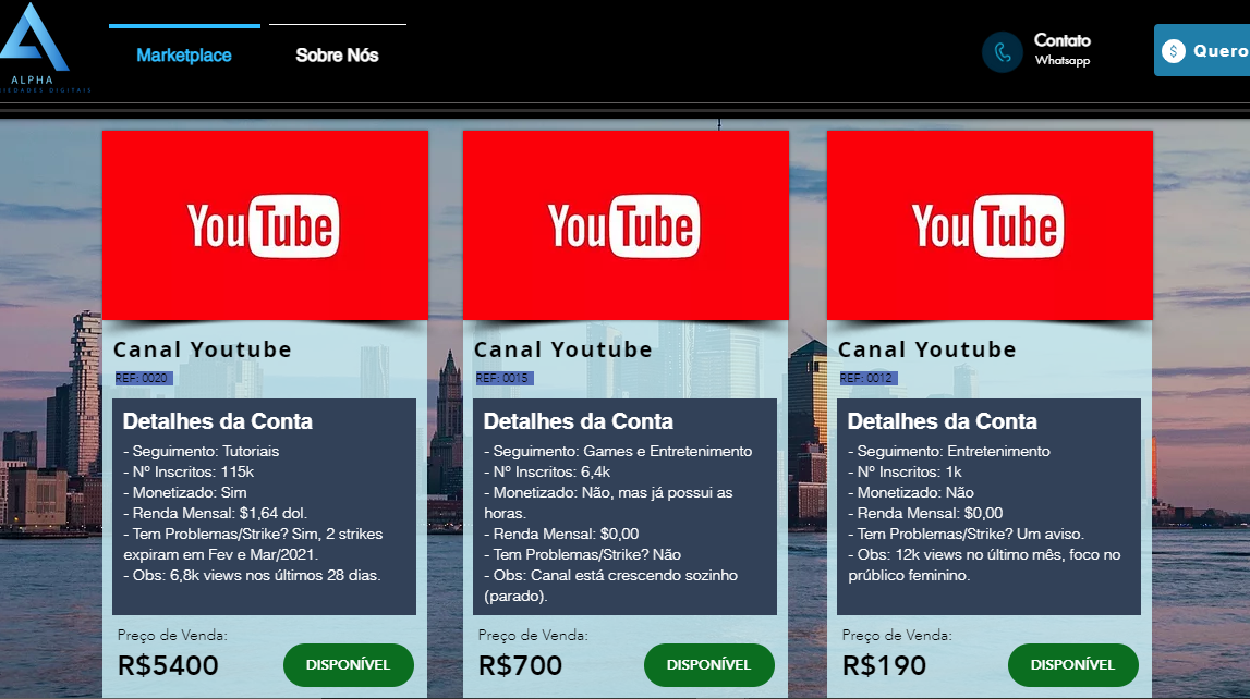Alpha Marketplace de contas