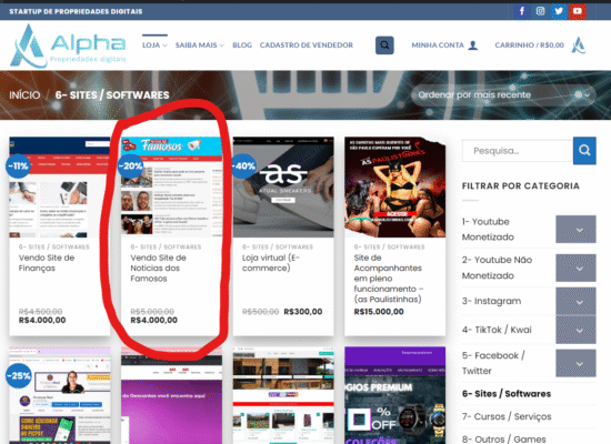Comprar conta youtube.