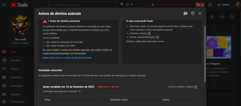 Canal com strike