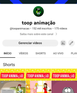 Vendo um canal no YouTube 152k de Inscritos