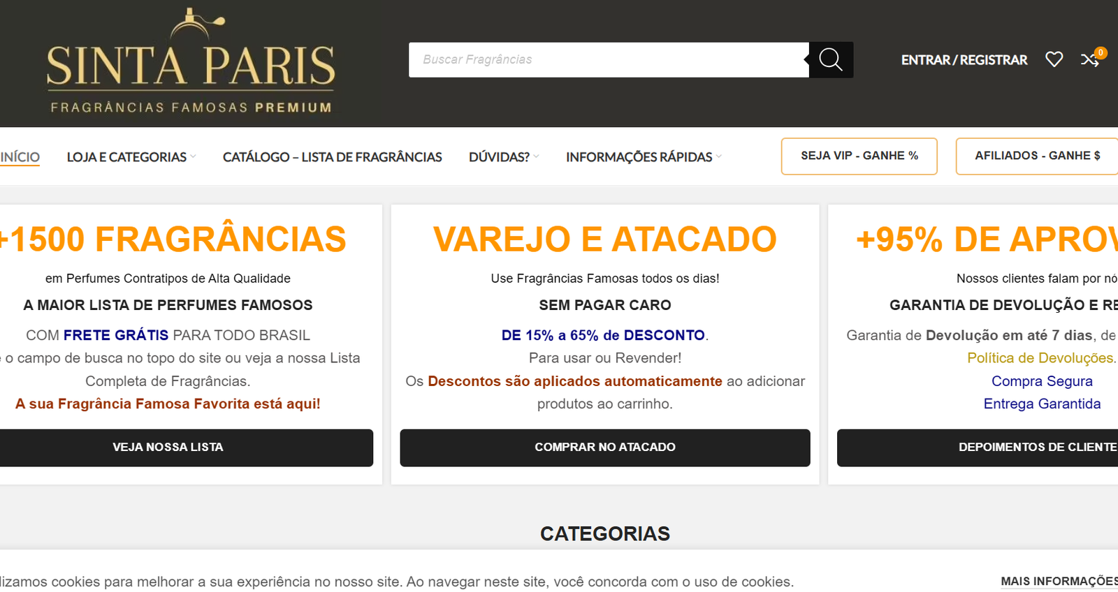 Captura de tela 2026-02-25 182622 Vendo Negócio - E-commerce Completo e bem estruturado de Perfumes. - Sinta Paris Perfumes - Imagem 1