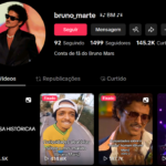 Conta pessoal tiktok com  1499 Seguidores 145.2K Curtidas - bruno mars