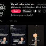 33.5K Seguidores 294.4K Curtidas Tiktok nicho de curiosidades ENGAJADA - Altamente viral