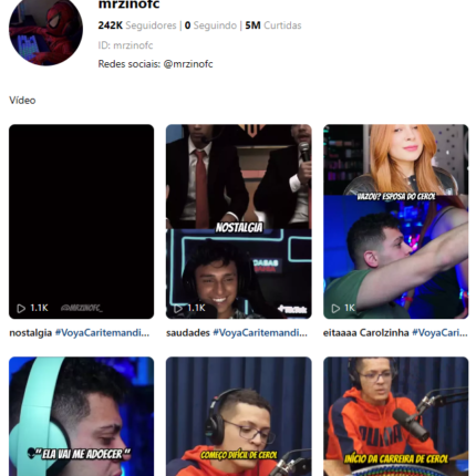 Conta kwai viralizada 242K Seguidores  | 5M Curtidas