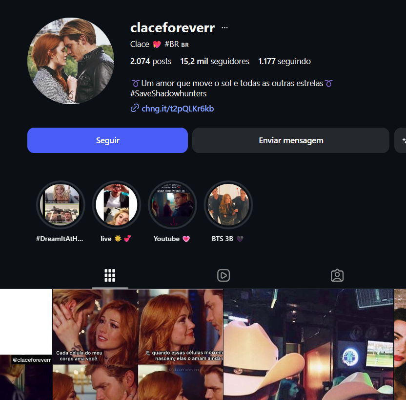 Captura de tela 2026-03-09 143845 Conta Instagram Clace 💖 #BR 🇧🇷 2.074 posts 15,2 mil seguidores - Imagem 1