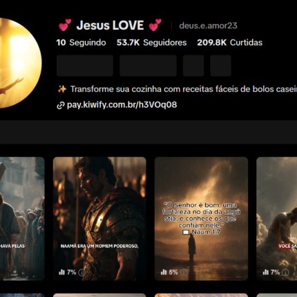 Conta do Tiktok 53.7K Seguidores 209.8K Curtidas - fé religiao