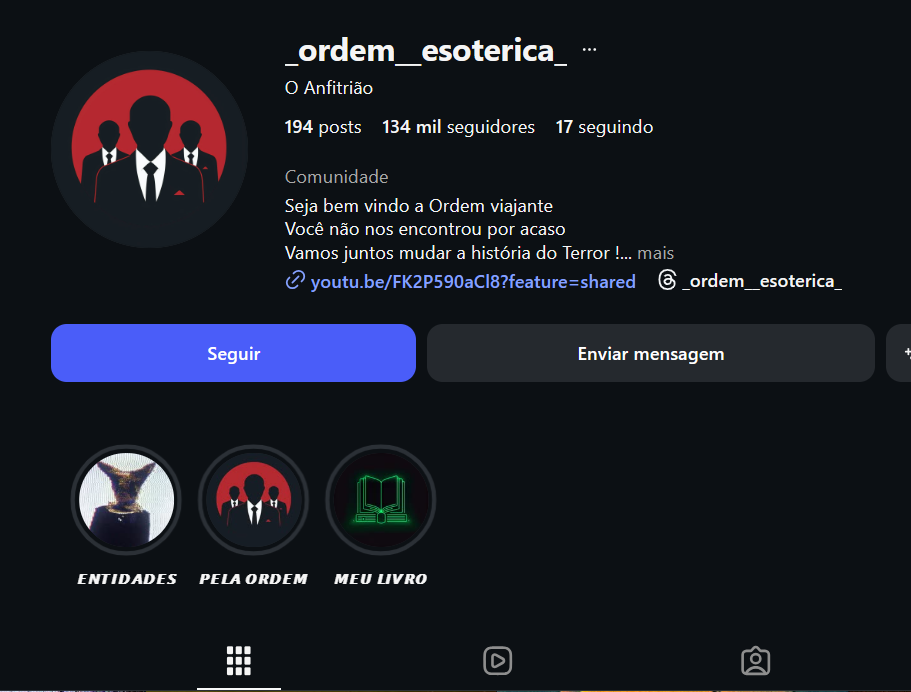 Captura de tela 2026-03-20 152059 Conta Instagram O Anfitrião 194 posts 134 mil seguidores - Terror - Imagem 1