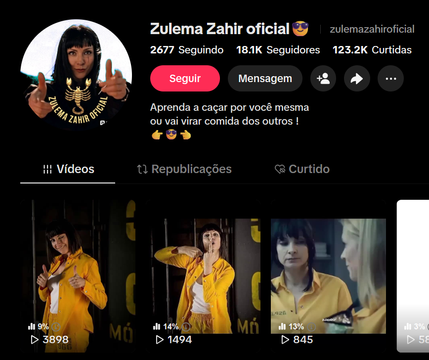 Captura de tela 2026-03-19 200209 Vendo Conta TikTok 18.1K Seguidores 123.2K Curtidas - Zulema Zahir celebridade - Imagem 1