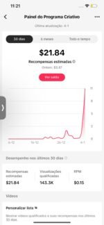 Conta tiktok Monetizada RPM 0.15 Com 270 Mil Seguidores - Imagem 2