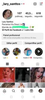 Instagram com 44k de seguidores 22 milhões de impressões
