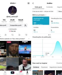 Conta Tik Tok 24.3K Seguidores 158.6K Curtidas