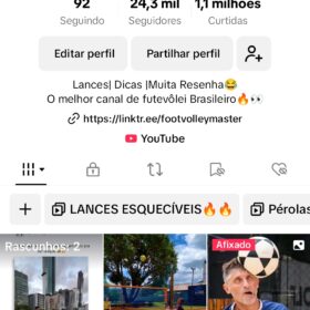 Conta do tiktok - nicho de futevôlei 24k