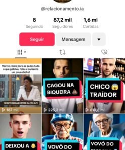 Tiktok 87k de seguidores nicho humor, comédia e reality shows