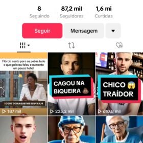Tiktok 87k de seguidores nicho humor, comédia e reality shows