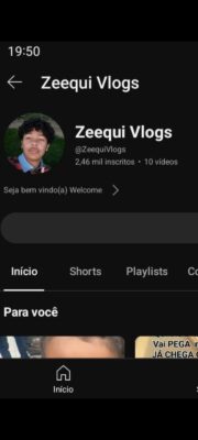 Canal do YouTube com 2,46k de inscritos