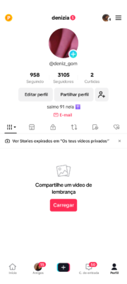 Conta no tiktok com 3k