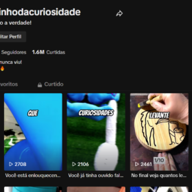 CONTA + 70 MILHÕES DE VIEWS 268K DE SEGUIDORES 1.6M DE CURTIDAS