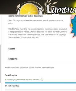 Vendo Combo 2 Canais Youtube de 84K e quase 15K + Tiktok 145K