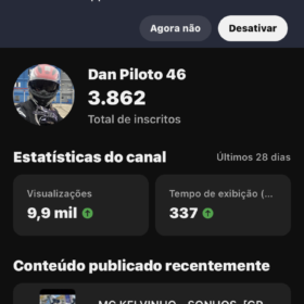 Canal com engajamento alto -3,86 mil assinantes