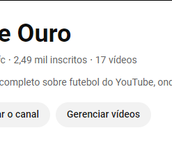 CANAL FUTEBOL 2,5K INSCRITOS