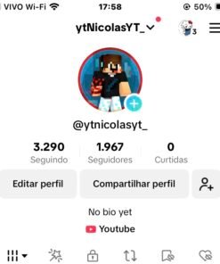 Conta TikTok 1K de seguidores