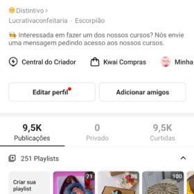 Conta no Kwai com 97,3 mil seguidores