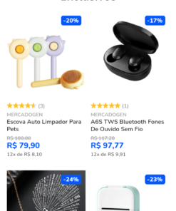 Ecommerce pronto, com produtos validados.