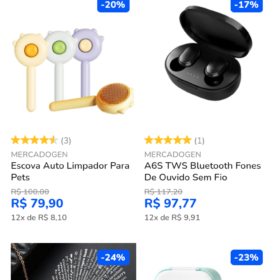 Ecommerce pronto, com produtos validados.