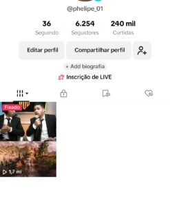 Tiktok 6k254 seguidores/ Live com Cam