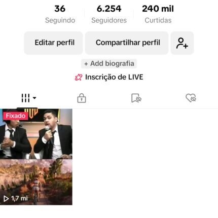 Tiktok 6k254 seguidores/ Live com Cam