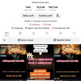 Conta tiktok com 15,2k de seguidores