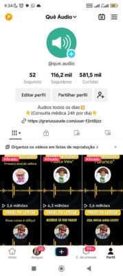 Vendo essa conta Tiktok! @que.audio com +116K de seguidores