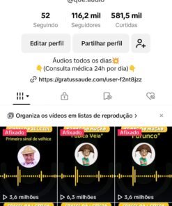 Vendo essa conta Tiktok! @que.audio com +116K de seguidores