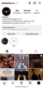 Instagram 923 publicações 263 mil seguidores
