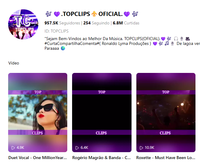Captura de tela 2026-02-25 085911 Kwai Monetizado TOPCLIPS ⚜️ Oficial Com 957.5K Seguidores | Música | 6.8M Curtidas - Imagem 1