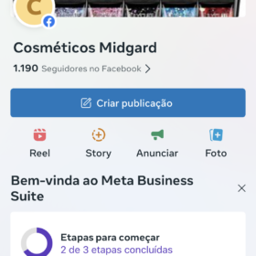 Facebook página 1100 Seguidores para cosméticos e beleza e vídeos em geral