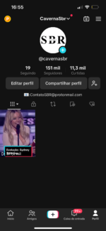 Conta de 151k Tik Tok Monetizada e Engajada