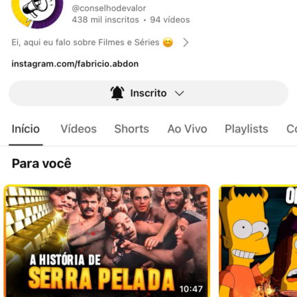Canal do YouTube Monetizado Com 438 Mil Inscritos