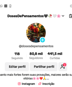 Tiktok engajado e MONETIZADO 80.8K Seguidores 441.5K Curtidas