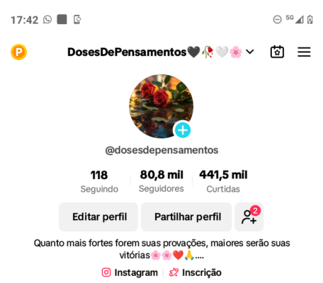 Tiktok engajado e MONETIZADO 80.8K Seguidores 441.5K Curtidas