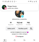 Conta tiktok 19.2K Seguidores 935 Curtidas