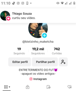 Conta tiktok 19.2K Seguidores 935 Curtidas