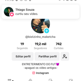 Conta tiktok 19.2K Seguidores 935 Curtidas