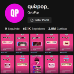 Conta Tiktok QuizPop 63,1K Seguidores