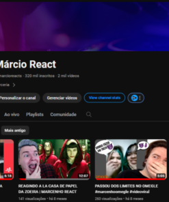 CANAL DO YOUTUBE 320MIL INSCRITOS NÃO MONETIZADO
