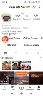 Conta Kwai Monetizada com 1.6k de seguidores Dicas de filmes e Séries