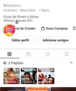 Conta Kwai Monetizada com 1.6k de seguidores