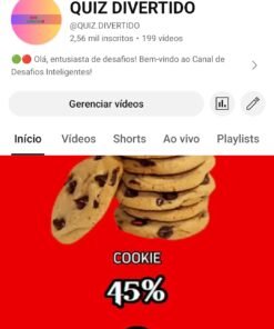 Canal Youtube Quiz divertido 2,56k