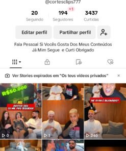 Conta Tik Tok com 195 seguidores bem engajada