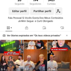 Conta Tik Tok com 195 seguidores bem engajada